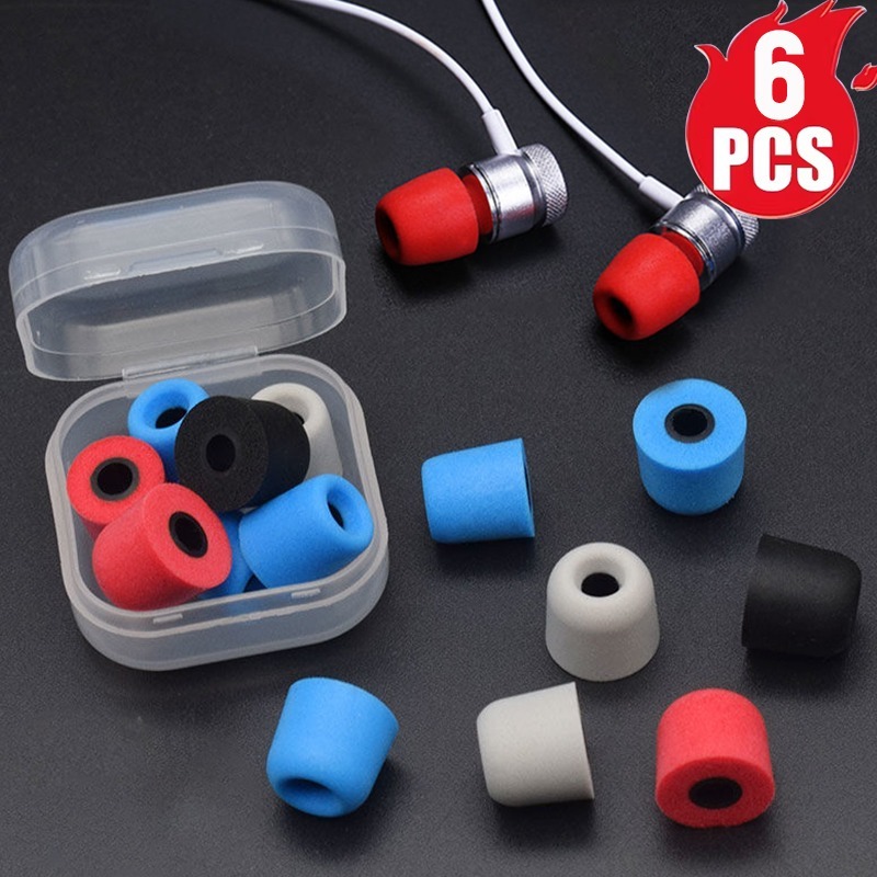 Earphone Foam Tip - 1-6 pasang earbud busa memori lembut