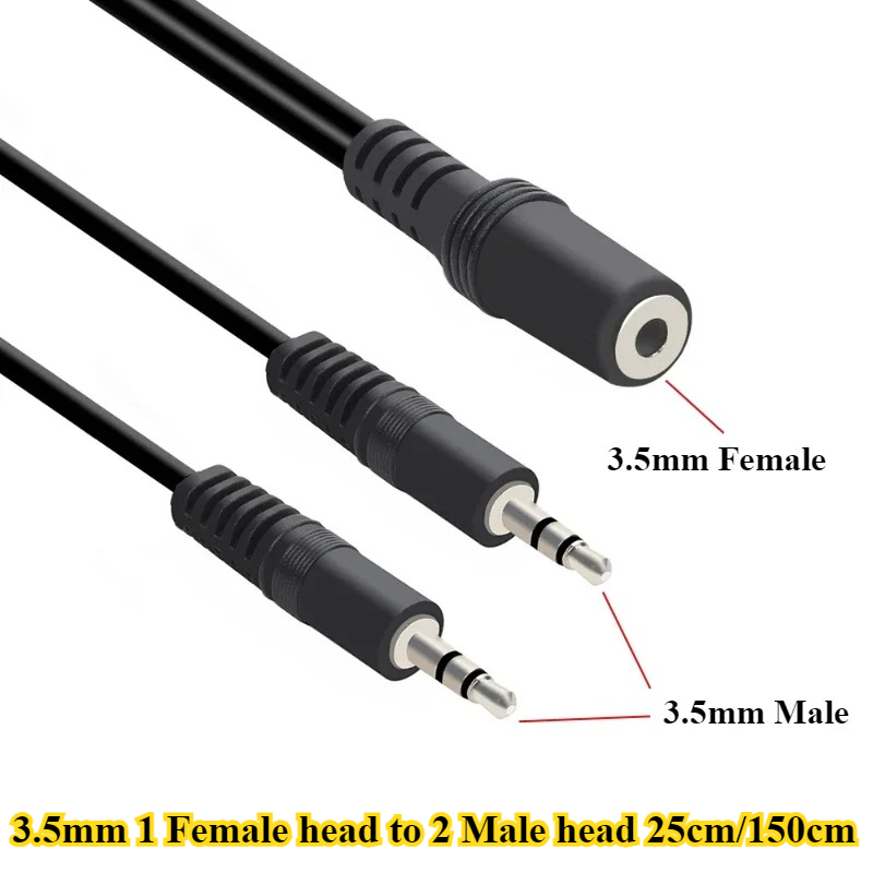 2/5 Buah/Lot 3.5Mm 1 Ke 2 Audi - Earphone Splitter Jack ulasan dan harga